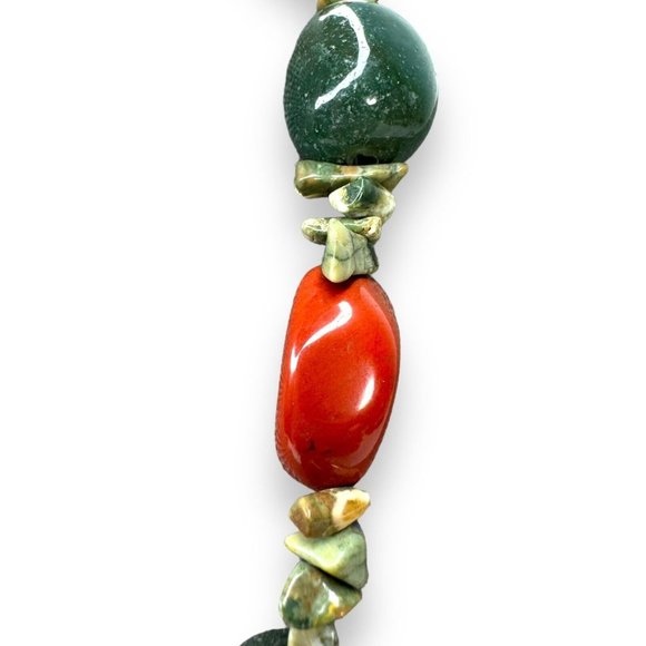 Genuine Stone Red Jasper Agate 20.5” Toggle Clasp - Picture 7 of 11